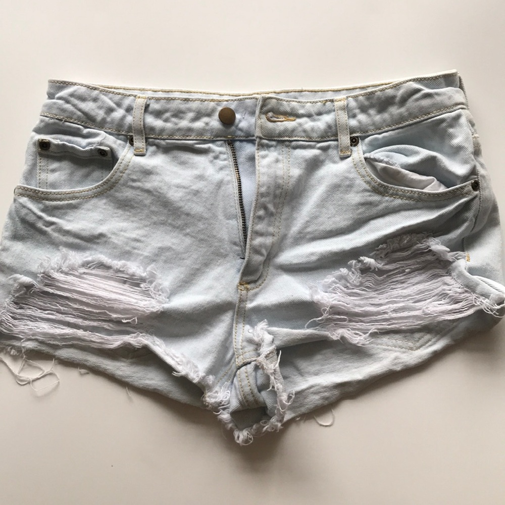 Light blue jean shorts